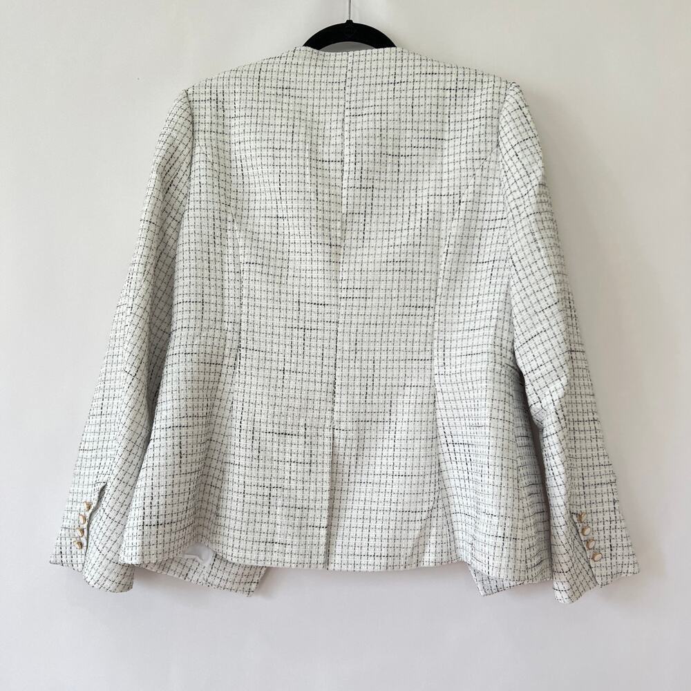 Reformation Womens Terra Tweed Jacket White Size 12 - Picture 8 of 10